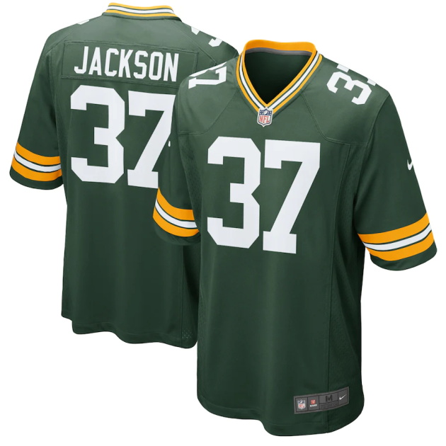 mens nike josh jackson green green bay packers game player jersey